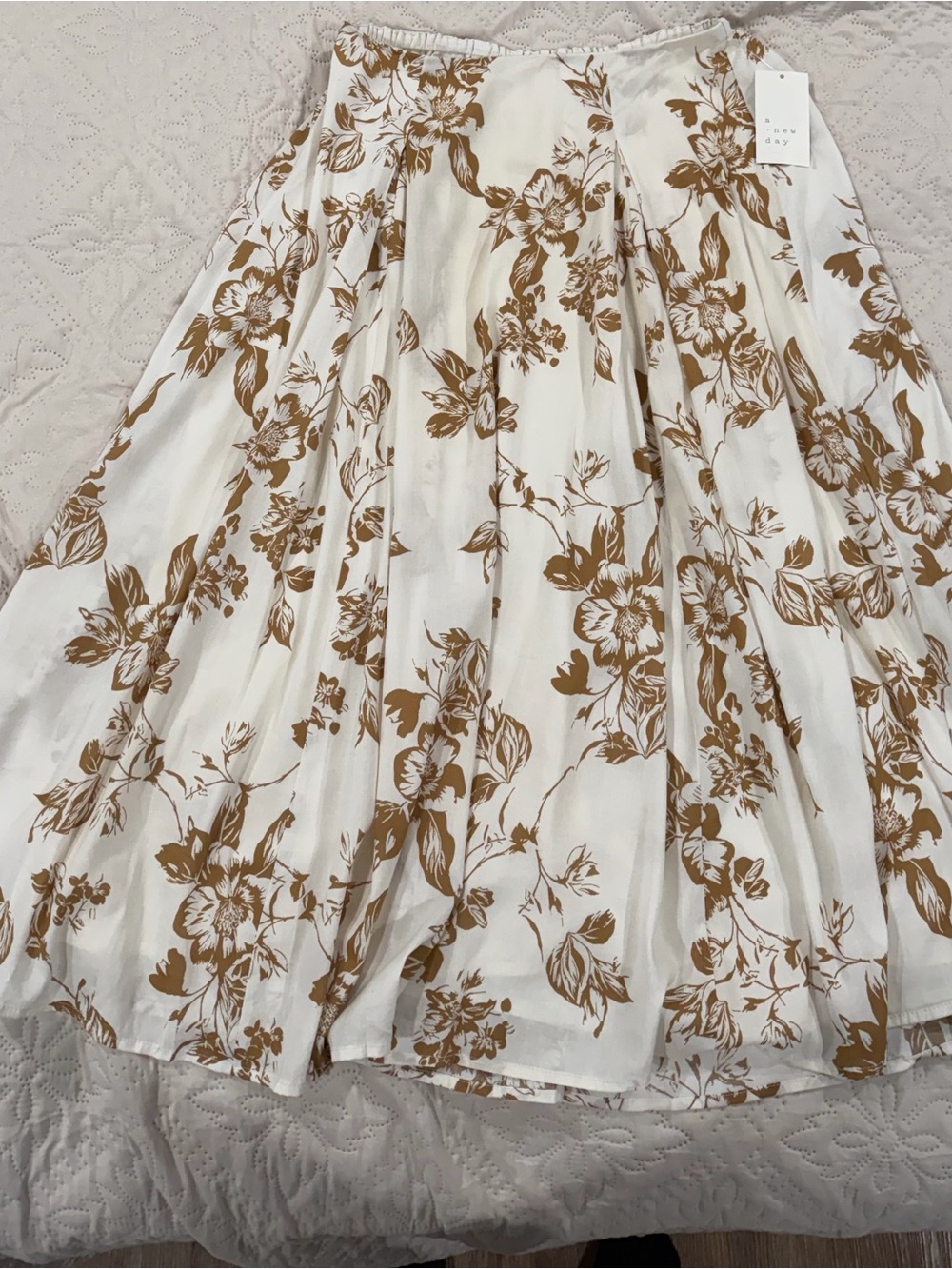 NWT A New Day Floral Maxi Skirt Cream Brown Size Small - Picture 4 of 11